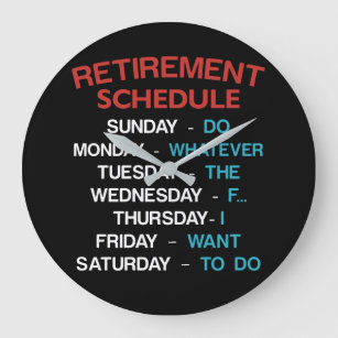 Grande Horloge Ronde Calendrier de la retraite Bureau Humor Coworker