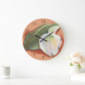 Grande Horloge Ronde Calla Lily et Leaf (Maison)