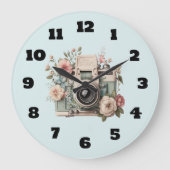 Grande Horloge Ronde Camera with Flowers Retro Pastel Image (Recto)