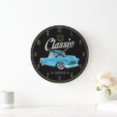Grande Horloge Ronde Camion bleu classique (Maison)