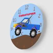 Grande Horloge Ronde Camion de Blue Flames (Angle)