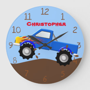 Grande Horloge Ronde Camion de Blue Flames