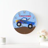 Grande Horloge Ronde Camion de Blue Flames (Maison)