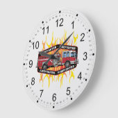 Grande Horloge Ronde Camion de pompiers de sapeur-pompier (Angle)