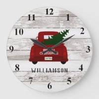 Camion rouge vintage Arbre de Noël Bois rustique r