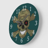 Grande Horloge Ronde Camouflage Red Eyes (Angle)