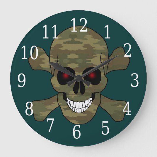 Grande Horloge Ronde Camouflage Red Eyes (Recto)