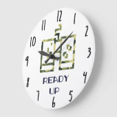 Grande Horloge Ronde Camouflage Video Game Controller Ready Up Gamer (Angle)