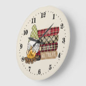 Grande Horloge Ronde camper ajouter nom de famille gnome (Angle)
