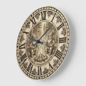 Grande Horloge Ronde Campfire Gnomes Wall Clock  (Angle)