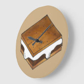 Grande Horloge Ronde Campfire Smores Camp d'été Camping S'mores (Angle)