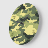 Grande Horloge Ronde Camping Chasse Camouflage vert (Angle)