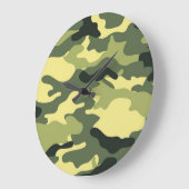 Grande Horloge Ronde Camping Chasse Camouflage vert (Angle)