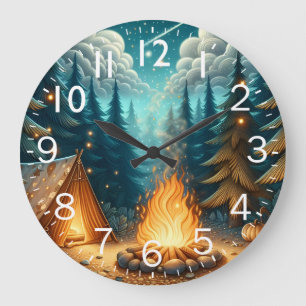 Grande Horloge Ronde Camping en forêt