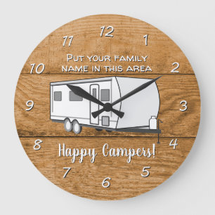 Grande Horloge Ronde Camping Personnalisé Générique Voyage Trailer