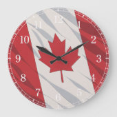 Grande Horloge Ronde Canada Flag Wall Clock — Waving Flag Design (Recto)
