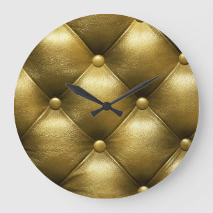 Grande Horloge Ronde Canapé En Cuir Élégance : Luxueux Upholstery.