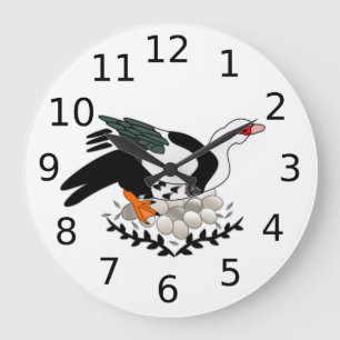 Grande Horloge Ronde Canard de la Moscovie sur un nid d'oeufs