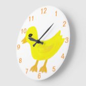 Grande Horloge Ronde Canard en caoutchouc jaune bébé (Angle)