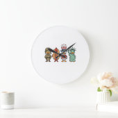 Grande Horloge Ronde Canard patriotique et chemise vectorielle vintage  (Maison)