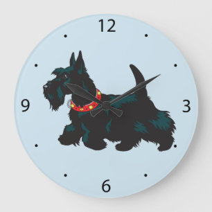Grande Horloge Ronde canard-terrier écossais