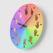 Grande Horloge Ronde Candy Colours Rainbow Colour Wheel Clock (Angle)