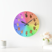 Grande Horloge Ronde Candy Colours Rainbow Colour Wheel Clock (Maison)