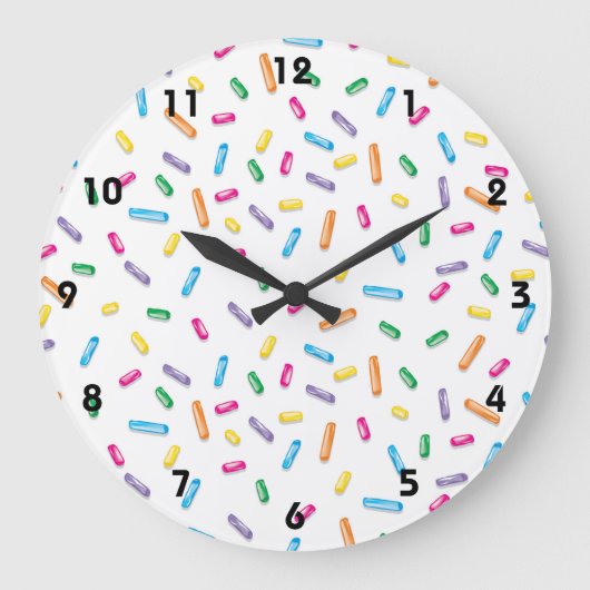 Grande Horloge Ronde Candy Sprinkles du Colorful (Recto)