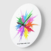 Grande Horloge Ronde Candy Waters Artiste de l'autisme (Angle)