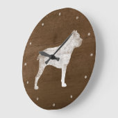 Grande Horloge Ronde Cane Corso Silhouette Rustique (Angle)