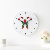 Grande Horloge Ronde Canystick de Noël Avec Bow (Maison)