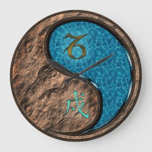 Grande Horloge Ronde Capricorne & Chien d'Eau