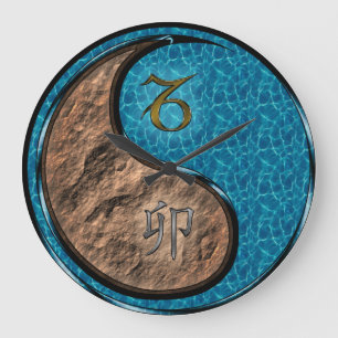 Grande Horloge Ronde Capricorne & Lapin d'eau