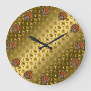 Grande Horloge Ronde Capricorne & Rat de bois
