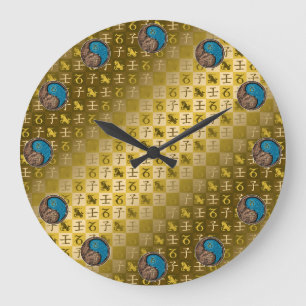 Grande Horloge Ronde Capricorne & Rat d'eau