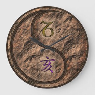 Grande Horloge Ronde Capricorne & Sanglier de Terre