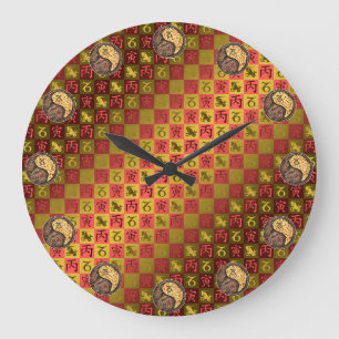 Grande Horloge Ronde Capricorne & Tigre de Feu