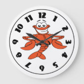 Grande Horloge Ronde Caractère de homard au dessin souriant (Recto)