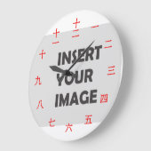 Grande Horloge Ronde Caractère numérique chinois (police rouge) (Angle)