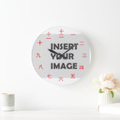 Grande Horloge Ronde Caractère numérique chinois (police rouge) (Maison)