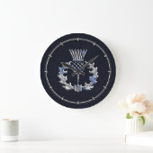 Grande Horloge Ronde Carbone Fibre Print Silver Scottish Thistle (Maison)