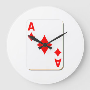 Grande Horloge Ronde Card de Playing Ace of Diamonds