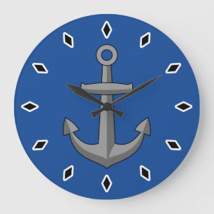 Grande Horloge Ronde Caricature Ancre de bateau