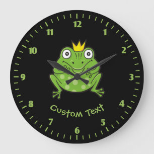 Grande Horloge Ronde Caricature de grenouille