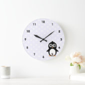 Grande Horloge Ronde Caricature de pingouin mignon (Maison)