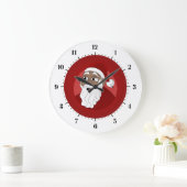 Grande Horloge Ronde Caricature du Père Noël noir (Maison)