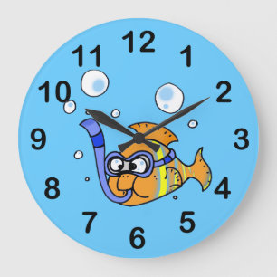 Grande Horloge Ronde caricature tropicale