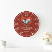 Grande Horloge Ronde Carnelian 17e anniversaire mariage photo personnal (Maison)