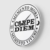 Grande Horloge Ronde Carpe diem Saisir le jour Mmenro mori (Angle)