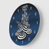 Grande Horloge Ronde Carpe Diem seize the day Magic Mushroom blue. (Angle)